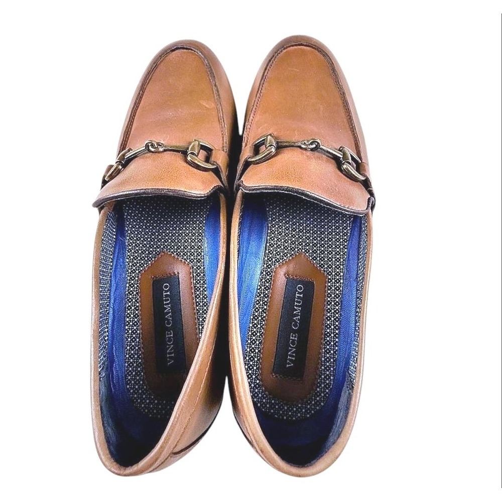 Vince Camuto Axyl Tan Leather Bit Loafers Mens 8.5 M VY-AXYL Dress Shoes